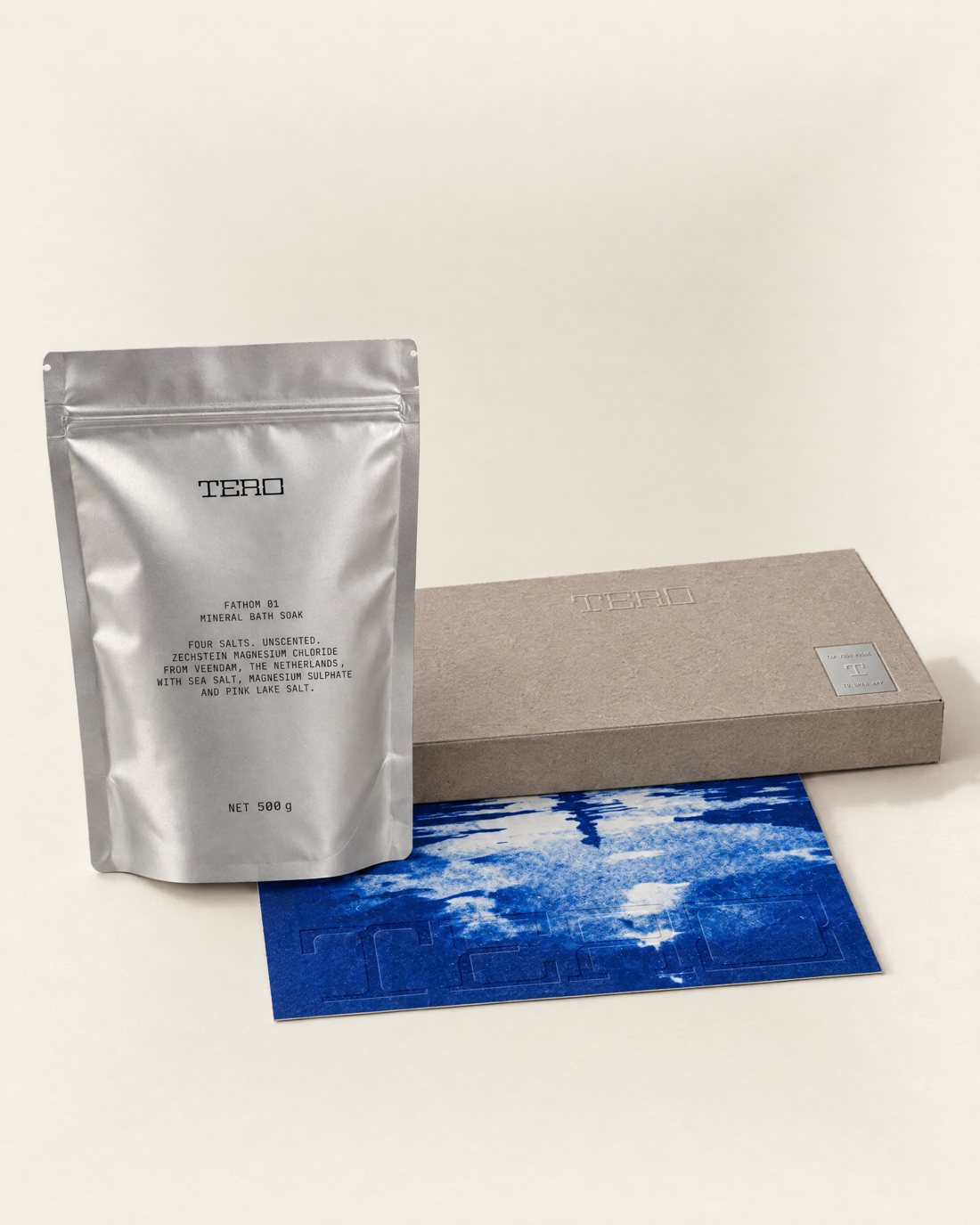 FATHOM, the pouch and box together